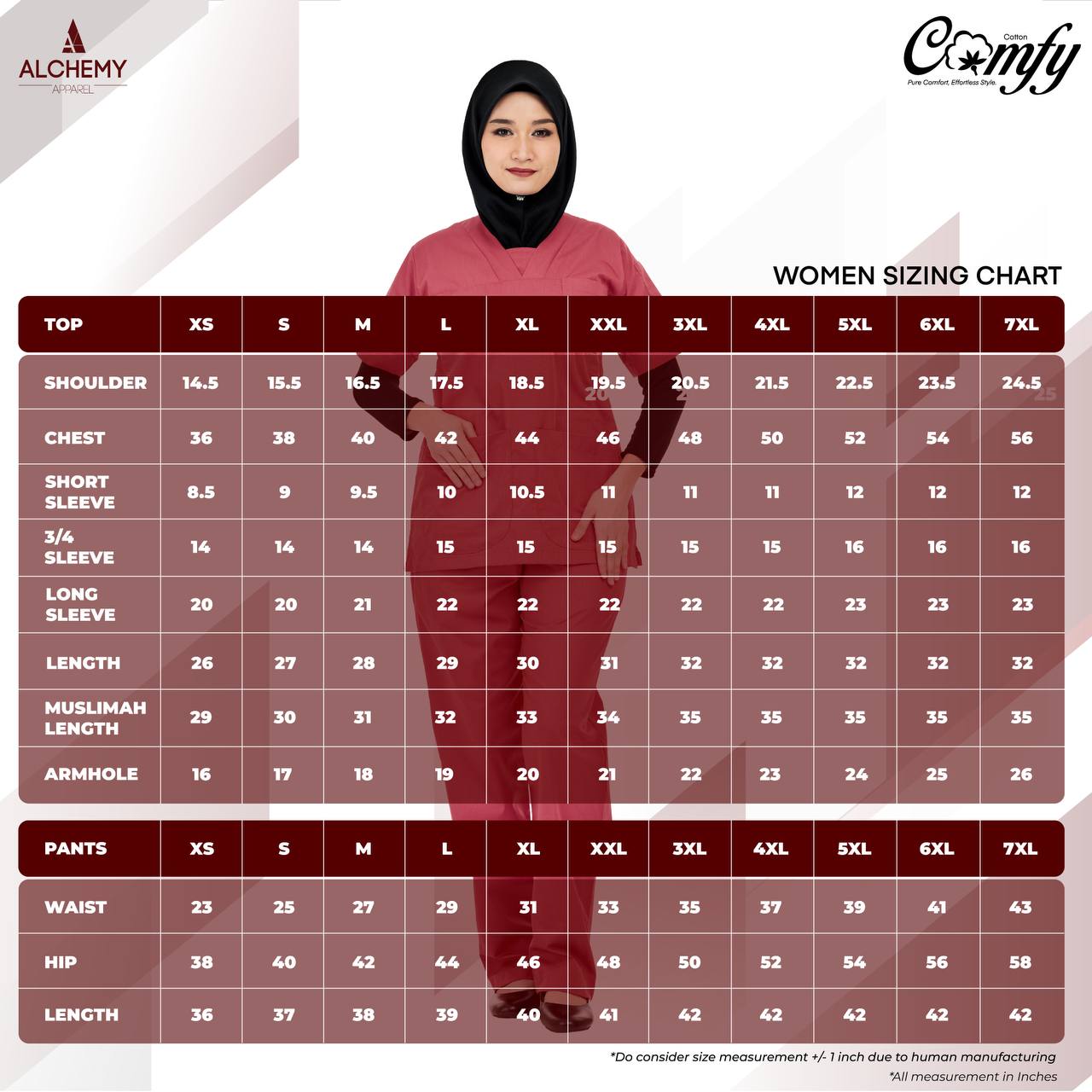 Comfy Cotton Muslimah Scrub Suit - Set