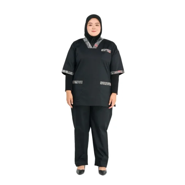 Batik Comfy Cotton Scrub Suit Women Set Plus Size (Shirt+pants)